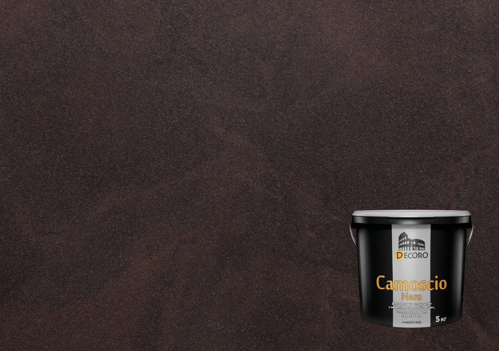 Camoscio Nero (Камошо неро) декоративное покрытие с эффектом черной "замши" с мерцающими блестками