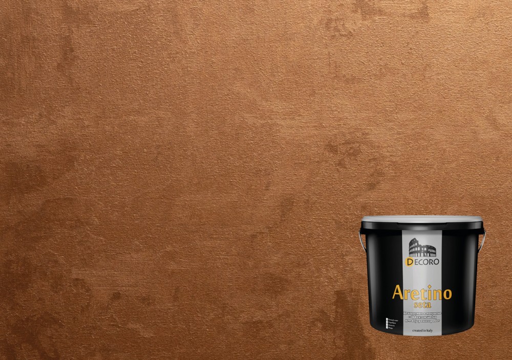 Aretino seta (Аретино сета) фактурная краска с перламутром, эффект шелка. Медь